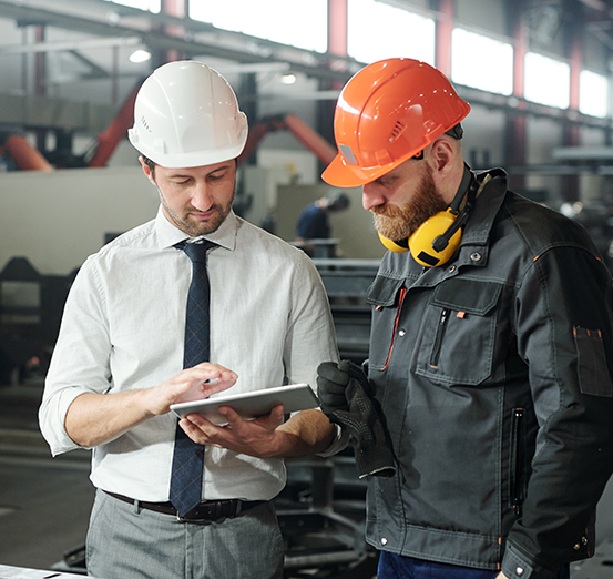 Manufacturing facility workers